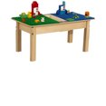 thumbnail image 2 of Time-2-Play 35"W X 15.5"D Rectangular Play Table, Blue N Green Montessori Duplo Blocks Compatible Activity Table, 2 of 5
