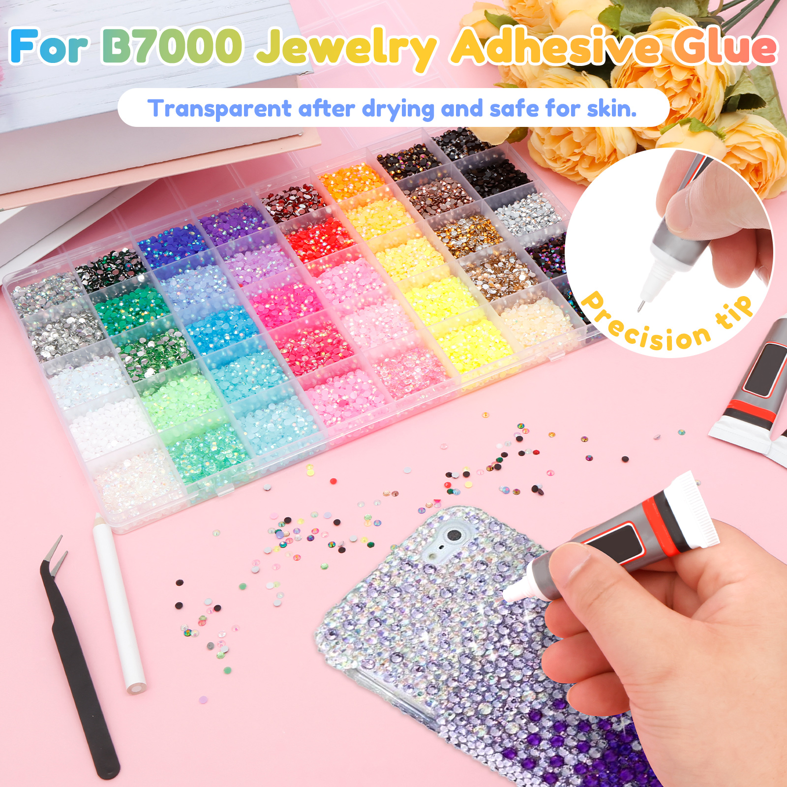 Resin Jelly Rhinestones for Crafting Bedazzling for Book Crafts Clothing Shoes Nail Art Makeup