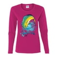 thumbnail image 2 of Mahi-Mahi Fish Catching Small Fish Animal Lover Womens Graphic Long Sleeve T-Shirt, Fuschia, Small, 2 of 3
