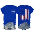 thumbnail image 1 of TSADFHJI T-Shirt en Coton Blanc pour Femmes Mode Décontractée Imprimé Col Rond Manches Courtes Chandail T-Shirt m Bleu, 1 of 4