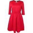 thumbnail image 2 of FANCYINN Women's Christmas Backless Fit and Flare A-line Costumes Tunic Dress Xmas Cocktail Solid Color Red Midi Dresses L, 2 of 7