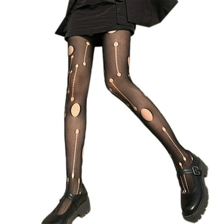 

ZUARFY Women Retro Distressed Ripped Hole Black Pantyhose Hollow Out Mesh Fishnet Silky Tights Stockings Sexy Lingerie Clubwear