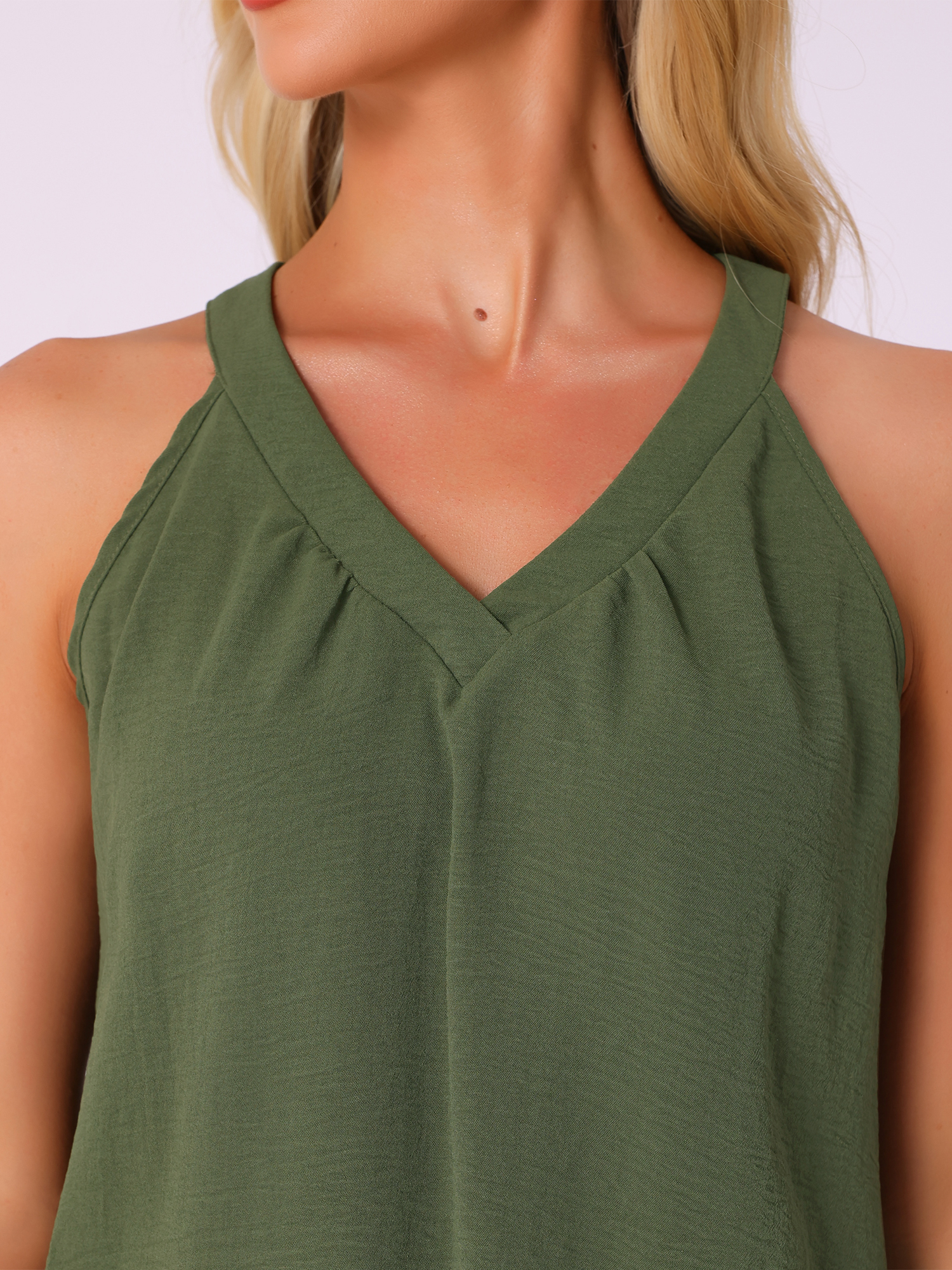 DARING DIVA 2 Pieces Lounge Set Pajama Halter V Neck Cami Shorts Outfit XS Green