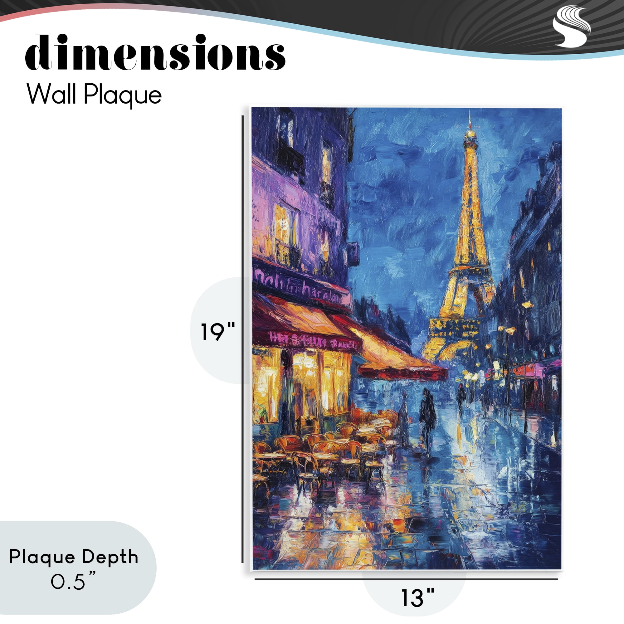 Stupell Industries Dusk Paris Street Scene Wall Plaque Art, design by Petal Prints Design
