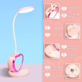 thumbnail image 4 of Lámpara de escritorio rosa para niños, linda lámpara LED para niñas con puerto de carga USB y soporte para bolígrafo y teléfono celular, 2 modos de color, lámpara de escritorio p, 4 of 5
