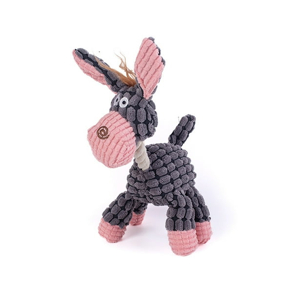 pet cotton rope donkey plush toy tooth cleaning corn grain interactive sound training bite dog toy DMH