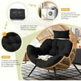 thumbnail image 5 of Outdoor Egg Chair Cushion, Waterproof Hanging Chair Cushion with Headrest Pillow, Egg Chair Replacement Cushion for  Furniture, U-Shaped Eggs Swing Cushion for Basket Chairs, Black, 5 of 6