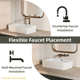 thumbnail image 6 of Los Flexi 22" x 13" Rectangular Vessel Sink with Rear Overflow, White Porcelain Above Counter Sink, 6 of 13