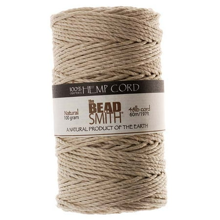 100% Hemp - Beadsmith Natural Hemp Twine Bead Cord 2mm / 197 Feet (60 Meters)