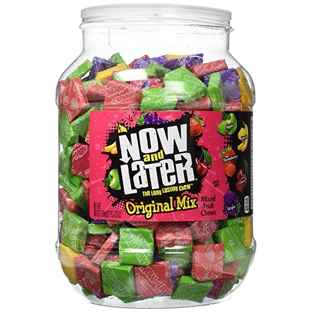 Now & Later Original Assorted Taffy Chews Bag, 60 Oz