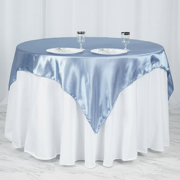 Efavormart 60" SATIN Square Table Overlay Table Toppers For Birthday
