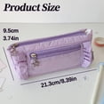 thumbnail image 3 of 1 Pc Pencil Case Large Pencil Bag Zipper Pen Bag Holder Box Pens Pouch Cloth Bag Large Storage Stationery Organizer Bag with Zipper for Work Office Travel, 8.39"x3.94", Purple, 3 of 6