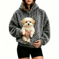 thumbnail image 2 of Kangaroo Pouch Hoodie Comfy Kangaroo Pouch Sweatshirts Fuzzy Fleece Kitten Cat Puppy Holder Pet Carrier Pullover Sweatshirts Cat Pouch Hoodie for Women, 2 of 6
