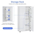 thumbnail image 2 of GVN Bathroom Storage Cabinet, Bathroom Floor Cabinet,Tall and Wide Bathroom Floor Storage Cabinet with 4 Doors, Adjustable Shelves, White, 2 of 8