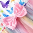 thumbnail image 4 of Bellafa Little Girls Ruffle Long Sleeve Tulle Dresses Toddler Kids Bowknot Butterfly Xmas Wedding Birthday Party Sparkle Tutu Dress 1-6 Years, 4 of 9