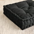 thumbnail image 2 of Sweet Home Collection Tufted Square Meditation Yoga Floor Pillow, Black 2 Pack - 20" x 20", 2 of 3