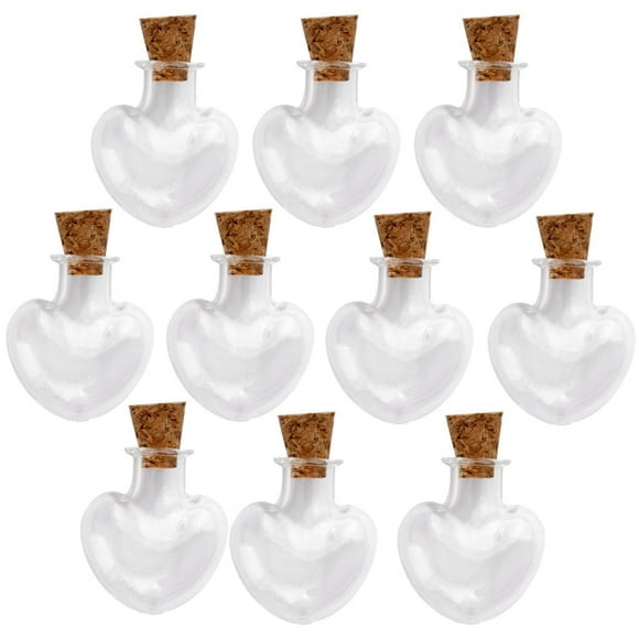 10pcs/Lot Mini Bottle Jars Vials s Art Craft Finding. Clear Heart