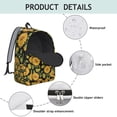 thumbnail image 4 of Flowers Print Commuter Backpack for School College Teens Adults, Large Capacity Bookbag with Laptop Sleeve, Durable Everyday Travel Backpack, Sunflower Floral Design Unisex Gift Idea for Work, 4 of 5
