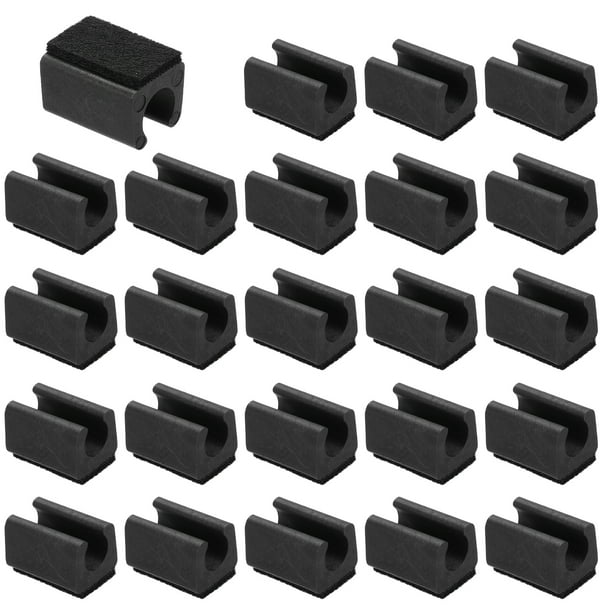 24 tapas para patas de silla en U, 12 mm, protectores de piso, cubiertas con almohadillas de fieltro para pisos de madera, negras