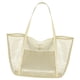 thumbnail image 2 of Bolsa de playa de malla, bolsa de almacenamiento, artículos esenciales de playa, multiusos para mujeres. Blanco, 2 of 9