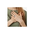 thumbnail image 4 of 6.00 Carat (Ctw) Emerald-Cut Swiss Blue Topaz Ring in 14K Rose Gold with Diamonds for Women, 4 of 6