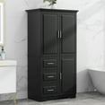 thumbnail image 2 of Euroco Tall Freestanding Storage Cabinet with 3 Drawers and Adjustable Shelf, Wide Linen Tower Cabinet with Doors, Waterproof Painted MDF, Anti-Tipping Kit, 2 of 9