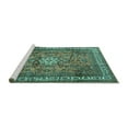 thumbnail image 2 of Ahgly Company Machine Washable Indoor Round Persian Turquoise Blue Traditional Area Rugs, 8' Round, 2 of 4