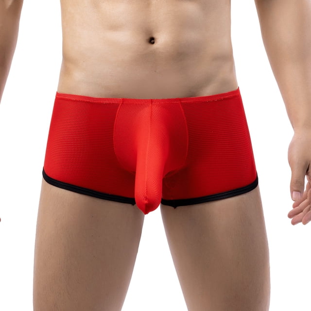 PEASKJP Caleçon pour Hommes en Coton Boxeur Court Confortable sous-Vêtements, Rouge m