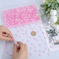 thumbnail image 3 of 800Pcs 2 Styles Eco-Friendly Transparent Acrylic Beads AB Color Heart & Star Pink 8~10x8~10x3~4mm Hole: 1.5mm 400pcs/style, 3 of 6