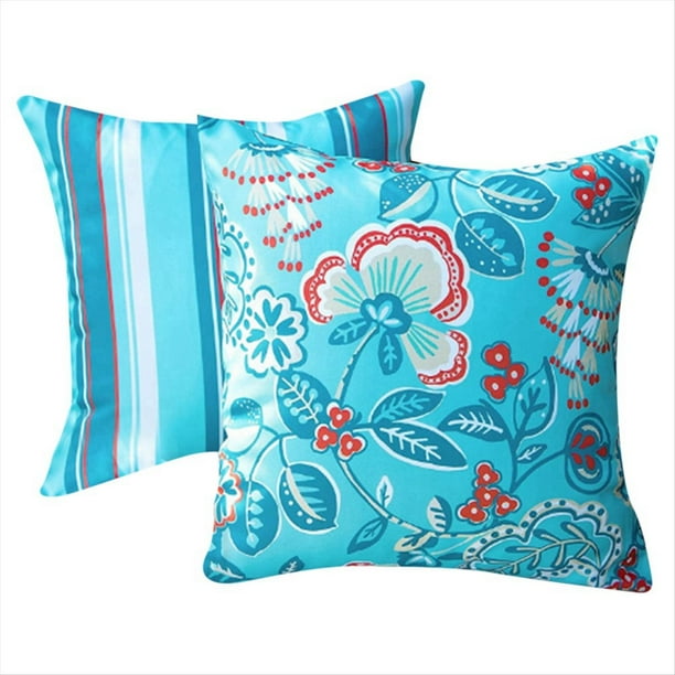 Paquete de 2 Fundas de Almohada Impermeables para Exteriores, 18x18, Fundas de Almohada Cuadradas Decorativas con Diseño Moderno para Exteriores