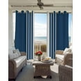 thumbnail image 4 of Simple Retro Blue Stripes Blackout Curtains 72 Inches Length, Modern Abstract White Lines Window Treatment Thermal Insulated Drapes for Bedroom Living Room 2 Panels 104x72 Inches, 4 of 8