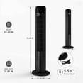thumbnail image 2 of Alvantor Tower Fan for Bedroom, 60° Oscillating Standing Fan with 28dB Quiet for Sleep, 25ft/s Velocity, 12H Timer, 5 Speeds 4 Modes, Remoter, Bladeless Room Fan for Home, Office, Indoor, 2 of 7