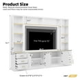 thumbnail image 2 of 102.3"W Farmhouse Entertainment Center Wall Unit with Adjustable Shelf, Modern Large TV Stand with Bookshelves for TVs Up to 75", Rustic Media Console with 6 Drawers for Living Room, White, 2 of 9