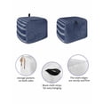 thumbnail image 2 of Fsddascl Navy Blue Striped Toaster Cover 4 Slice, Large Kitchen Appliance Covers, Navy Blue White Farmhouse Stripes Toaster Oven Cover with Loop, Bread Machine Cover Polyester Dust Cover Protection, 2 of 5