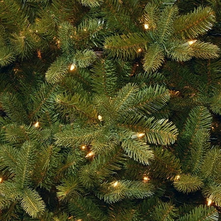 National Tree Company 10 ft Pre-lit 'Feel Real' Artificial Giant Downswept Christmas Tree, Green, Douglas Fir, White Lights, Includes Stand