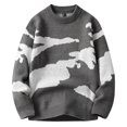 thumbnail image 2 of Chandails pour Hommes, Chemises pour Hommes, Mode Décontractée Grand Contraste Chandail Col Rond Pull Manches Longues Chemise Ample Chandail Col Rond, 2 of 8