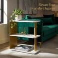 thumbnail image 4 of ZEXVIDA 3-Tier Narrow End Table, Industrial Slim Side Table for Small Spaces, Sofa Couch Table Accent Nightstand with Storage Shelves for Living Room, Bedroom, 4 of 9