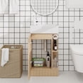 thumbnail image 6 of 18.6" Bathroom Vanity with Sink, Bathroom Vanity Cabinet with Two-tier Shelf, Left or Right Orientation, Natural, 6 of 12