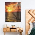 thumbnail image 2 of ONETECH  Beach Tapestry, Dramatic Sunrise in Cancun Cloudscape Skyline Calm Ocean Coastal Picture, Wall Hanging for Bedroom Living Room Dorm Decor, Blue Grey Orange Yellow, 2 of 7