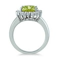 thumbnail image 2 of SZUL Women's 4 Carat Peridot and Diamond Ring in 14K White Gold, 2 of 3