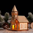 thumbnail image 3 of Cabaña colgante de madera Natural con luces LED cálidas, adornos navideños, lámpara de Castillo brillante de madera, regalos de Año Nuevo, juguetes para niños, 3 of 4