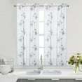 thumbnail image 7 of Haperlare 26"Wx45"L Sheer Floral Embroidered Kitchen Curtains Semi-Sheer Curtains Rod Pocket Bathroom Curtain Sheer Window Treatment, Gray, 2 Panels, 7 of 7