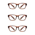 thumbnail image 2 of EYE ZOOM 3 Pack Retro Readers Plastic Vintage Style Reading Glasses for Men and Women, Brown Tortoise +1.00, 2 of 5