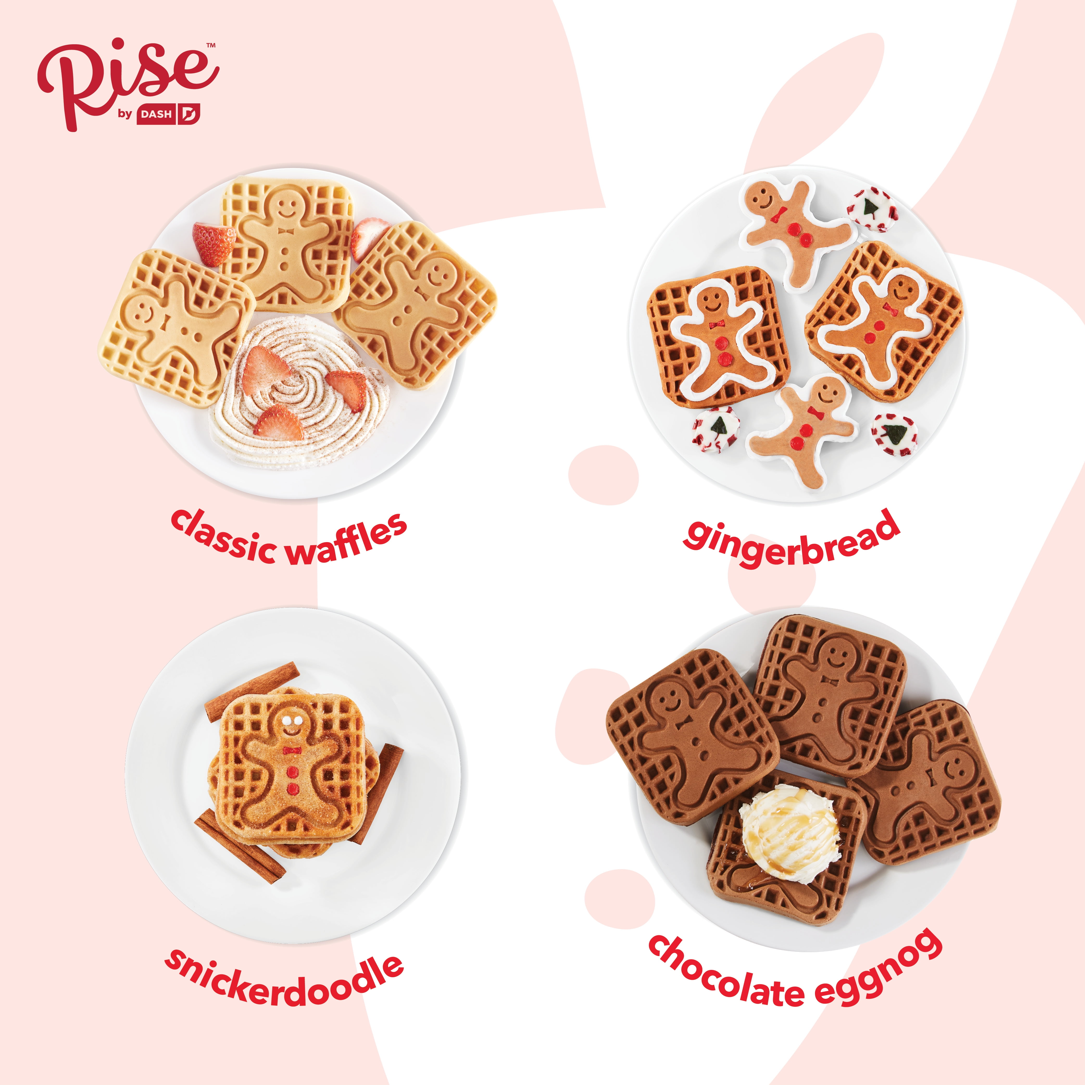 Mini Waffle Maker Gingerbread Man by Dash 4 Cooking Surface