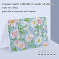 thumbnail image 3 of Yayeee Toggle Light Switch Wall Plate 2-Gang 4.56"x4.48" Decorative Outlet Cover, Blue Floral, 3 of 7
