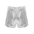 thumbnail image 2 of Sholeno Girls Shiny Sequin Metallic Patchwork Dance Shorts Dancing Tumbling Bottoms Booty Shorts Silver 12, 2 of 5
