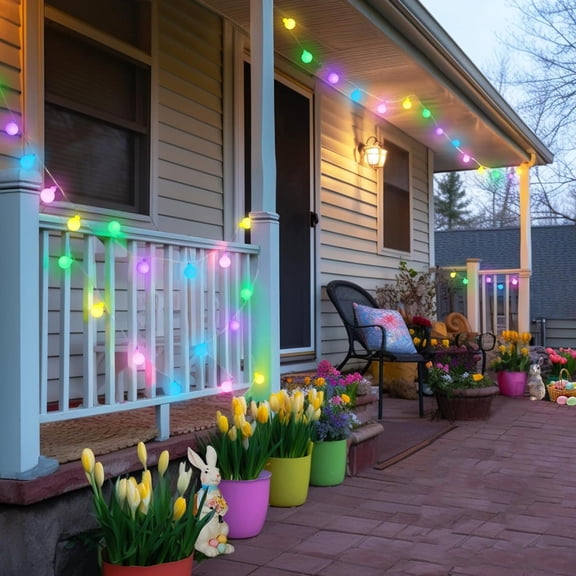 MXTPOV 20ft String Lights for Outside, 40 Frosted Ball LED Lights for Party, Home Decor, Garden Decor, 8 Modes Connectable String Lights