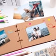 thumbnail image 6 of Hormy Leather Scrapbook Album DIY Memory Travel Scrap Book with Stickers Kit Our Adventure Book Gift for Christmas, Birthday, 80 Pages 11.9 inch, 6 of 9