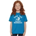 thumbnail image 3 of Save Chubby Mermaids Funny Manatees Crewneck T Shirts Boy Girl Teen Brisco Brands L, 3 of 6