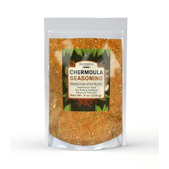 Unpretentious Chermoula Seasoning, 8 oz, Moroccan Spice Blend, Dry Rubs & Seafood, Flavorful Spices